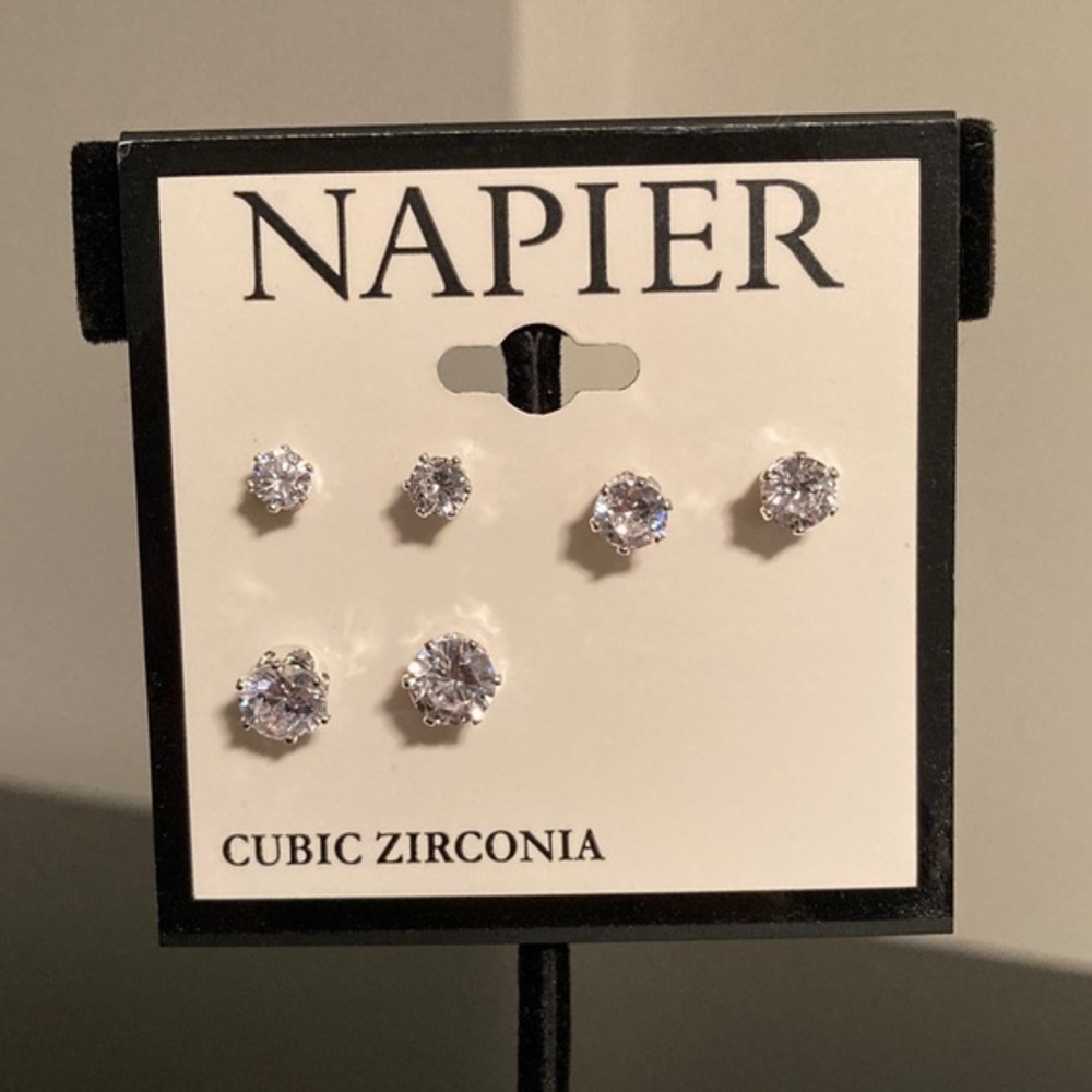 Napier Silver Cubic Zirconia Earring Set